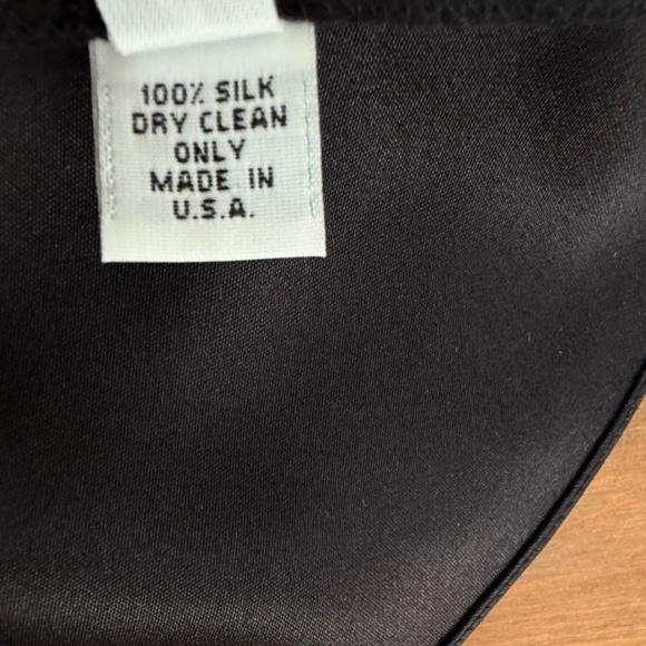 PETER SOM 100% Silk Black Strap Caplet Blouse 4 - Picture 5 of 5